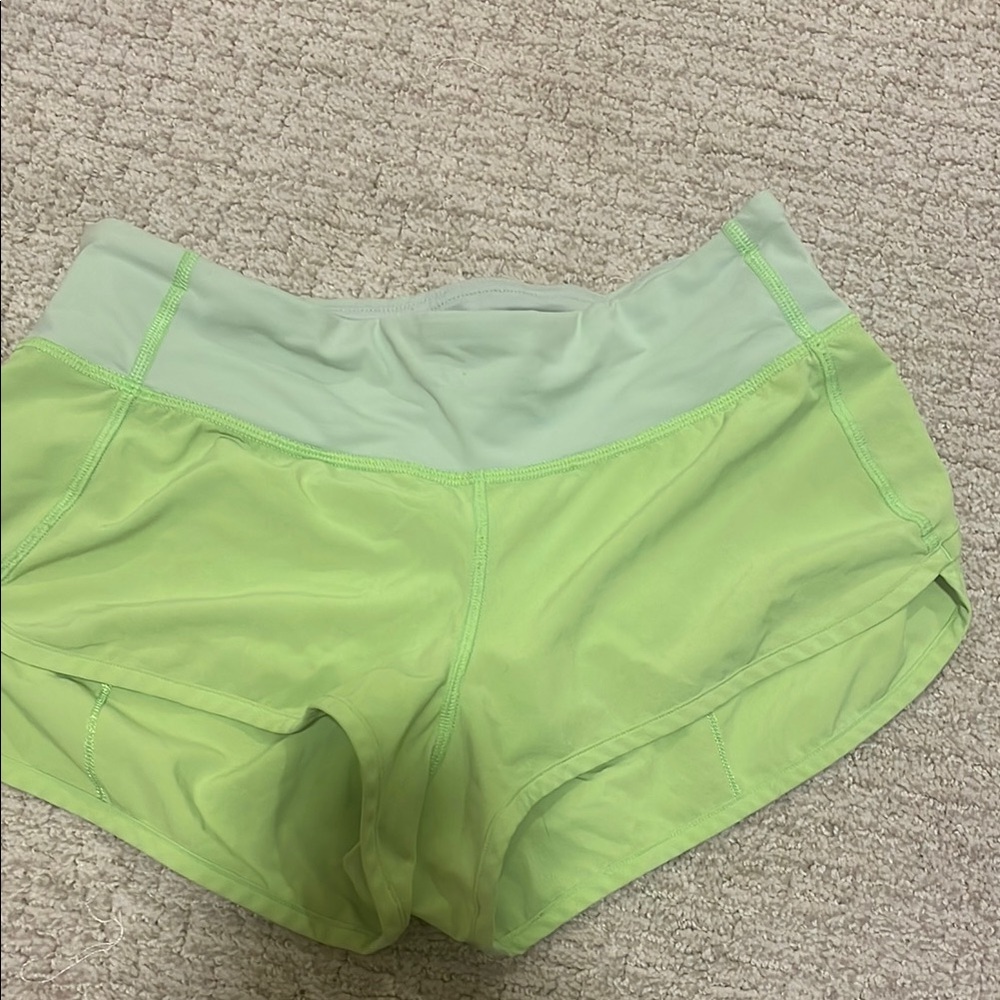 Lululemon Green Speed Up Shorts Size 4